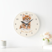 Niedlich Kitty - Sweet - Custom Text / Name Große Wanduhr (Zuhause)