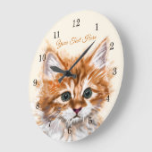 Niedlich Kitty - Sweet - Ihren Text hinzufügen / N Große Wanduhr (Winkel)