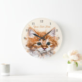 Niedlich Kitty - Sweet - Ihren Text hinzufügen / N Große Wanduhr (Zuhause)
