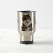 Niedlich Kitty Tabby Cat Art Custom Reisebecher (Mittel)
