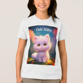 Niedlich Kitty Tri-Blend Shirt (Vorderseite)