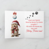 Niedlich Kitty Whimsical Cat Weihnachtskarte Karte (Innenseite)