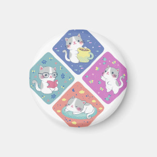 Niedlich Kitty's Besetzte Tagesdarstellung Magnet