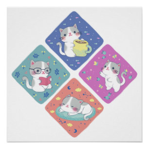 Niedlich Kitty's Besetzte Tagesdarstellung Poster