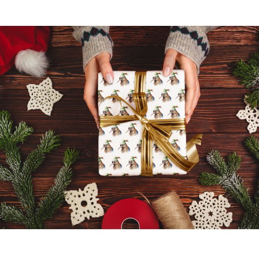 Niedlich Kiwi Bird in Christmas Elf Hat Geschenkpapier