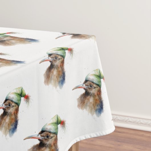 Niedlich Kiwi Bird in Christmas Elf Hat Tischdecke (Beispiel)