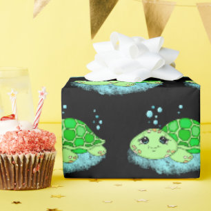 Niedlich kleine Babyschildkröten Geburtstag oder K Geschenkpapier