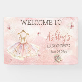 Niedlich Kleine Ballerina Pink Tutu Babydusche Banner