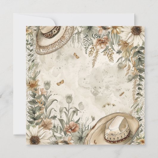 Niedlich kleine Charro Babydusche Einladung (Rückseite)