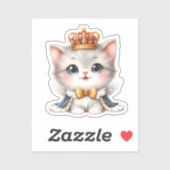 Niedlich kleine Kitten Prince Aufkleber (Blatt)