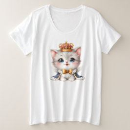 Niedlich kleine Kitten Prince Große Größe T-Shirt