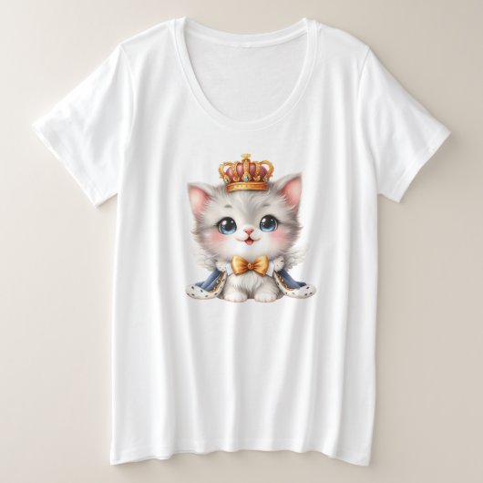 Niedlich kleine Kitten Prince Große Größe T-Shirt (Design vorne)