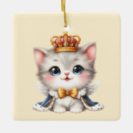 Niedlich kleine Kitten Prince Keramikornament