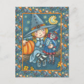 NIEDLICH KLEINE MÄDCHEN, RAG DOLL, GLÜCKLICH HALLO POSTKARTE (Vorderseite)