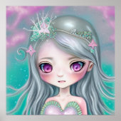 Niedlich Kleine Meerjungfrau niedliches aquamarine Poster (Vorne)