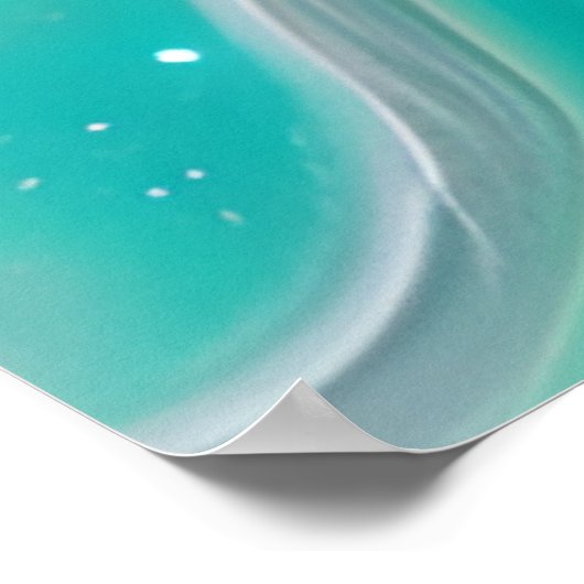 Niedlich Kleine Meerjungfrau niedliches aquamarine Poster (Ecke)