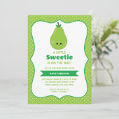 Niedlich kleine Sweetie Pear Baby Dusche Einladung (Stehend Vorderseite)