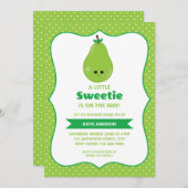Niedlich kleine Sweetie Pear Baby Dusche Einladung (Vorne/Hinten)