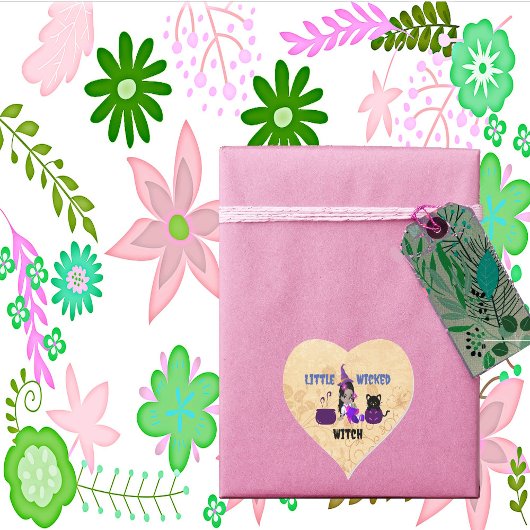 Niedlich-Kleine Wicked-Hexe Schwarze Katze Magic C Herz-Aufkleber