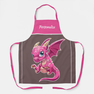 Niedlich Kleiner Baby Dragon Lila Pink Cartoon Kin Schürze