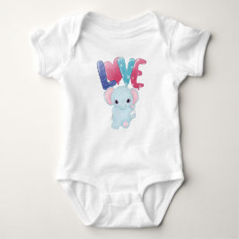 NIEDLICH KLEINER BLUE ELEPHANT MIT LIEBE BABY STRAMPLER
