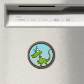 NIEDLICH KLEINER CARTOON DINOSAUR ROUND MAGNET (In Situ (Geschirrspüler))