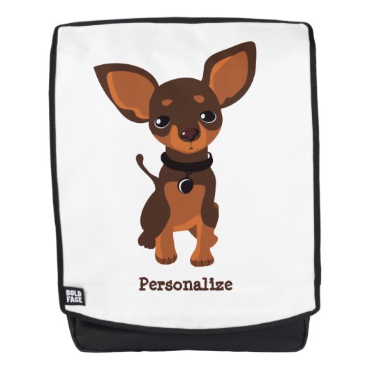 Niedlich Kleiner Chihuahua Welpe Personalisiert Rucksack (Vorderseite)