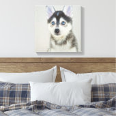 Niedlich Kleiner Pomsky-Welpe Leinwanddruck (Insitu (Schlafzimmer))