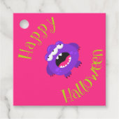 Niedlich Kleines Monster Lila Halloween-Party Gefa Geschenkanhänger (Vorderseite)