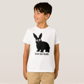 Niedlich, knuddelig, schwarzes Kaninchen - still,  T-Shirt (Vorne ganz)
