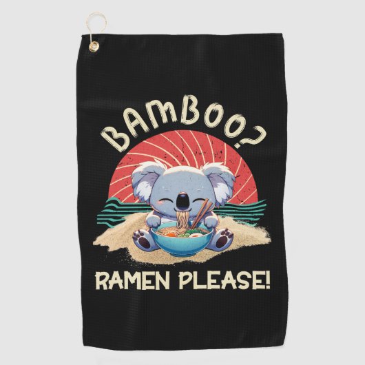 Niedlich Koala aß Ramen Vintag Sunshine Golfhandtuch (Vorderseite)