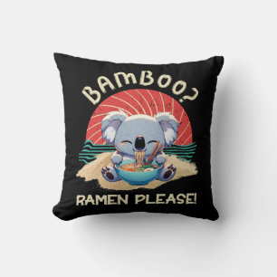 Niedlich Koala aß Ramen Vintag Sunshine Kissen