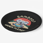 Niedlich Koala aß Ramen Vintag Sunshine Pappteller (Schrägansicht)