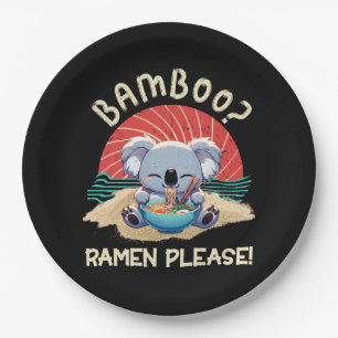 Niedlich Koala aß Ramen Vintag Sunshine Pappteller