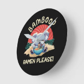 Niedlich Koala aß Ramen Vintag Sunshine Runde Wanduhr (Winkel)