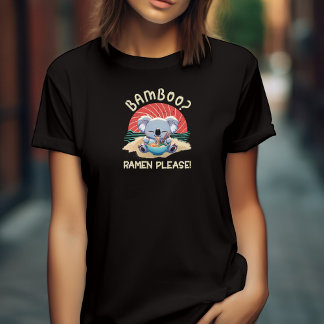 Niedlich Koala aß Ramen Vintag Sunshine T-Shirt