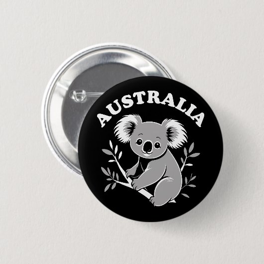 Niedlich Koala - Australien Button (Vorne & Hinten)
