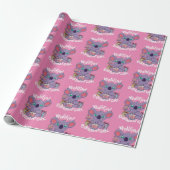 Niedlich Koala Bear Koalified Birthday Girl Pink Geschenkpapier (Ungerollt)