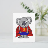 Niedlich Koala Bear Superhero Postkarte (Stehend Vorderseite)