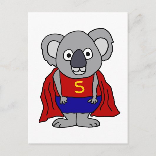 Niedlich Koala Bear Superhero Postkarte (Vorderseite)