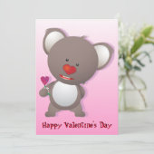 Niedlich Koala Bear Valentine Greeting Einladung (Stehend Vorderseite)