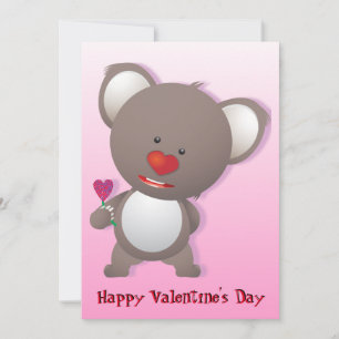 Niedlich Koala Bear Valentine Greeting Einladung