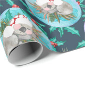 Niedlich Koala Christmas Dreamtime Blue Geschenkpapier (Rolleneckpunkt)