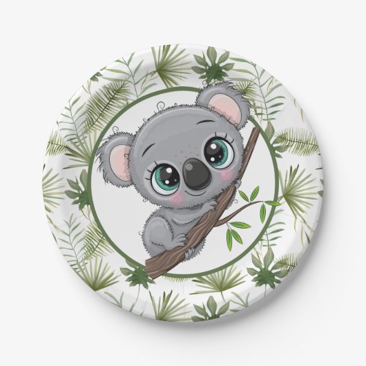 Niedlich Koala Cub Pappteller (Vorderseite)