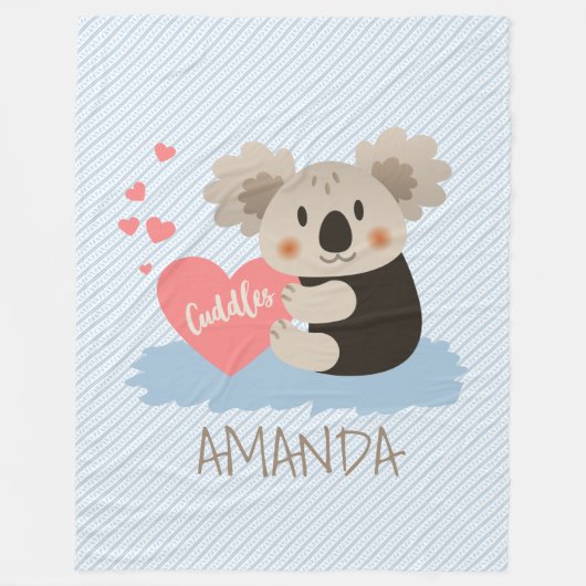 Niedlich Koala Cuddles ID386 Fleecedecke (Vorderseite)