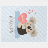 Niedlich Koala Cuddles ID386 Fleecedecke (Vorderseite (Horizontal))