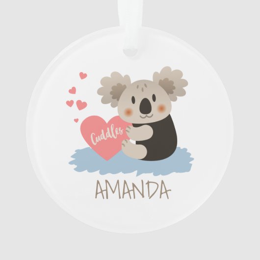 Niedlich Koala Cuddles ID386 Ornament (Rückseite)