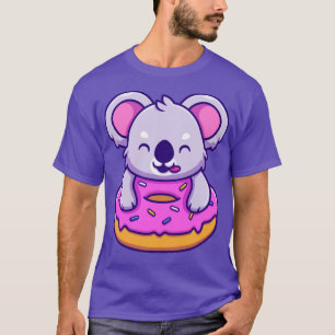 Niedlich Koala Eating Donut T-Shirt