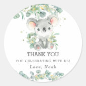 Niedlich Koala Eucalyptus Greenery Danke für Ihre Runder Aufkleber (Vorderseite)