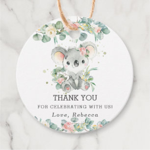 Niedlich Koala Eucalyptus Pink Floral Vielen Dank Geschenkanhänger